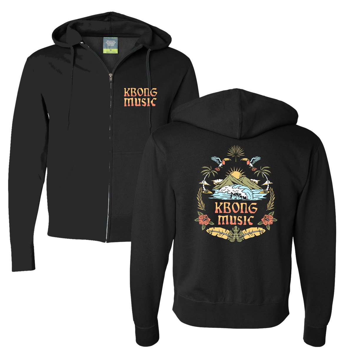 Island Wave Zip Hoodie (Black) [Large & XL Only] – KBong Shop