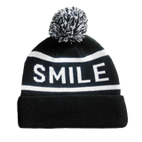 Smile Pom Beanie (Black & White)