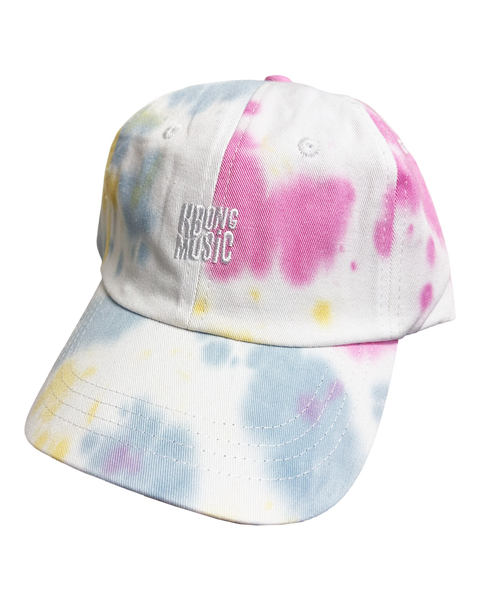 KBong Music Embroidered Tie Dye Dad Hat (Cotton Candy)