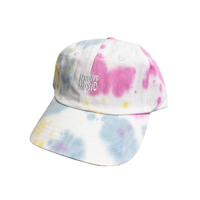 KBong Music Embroidered Tie Dye Dad Hat (Cotton Candy)