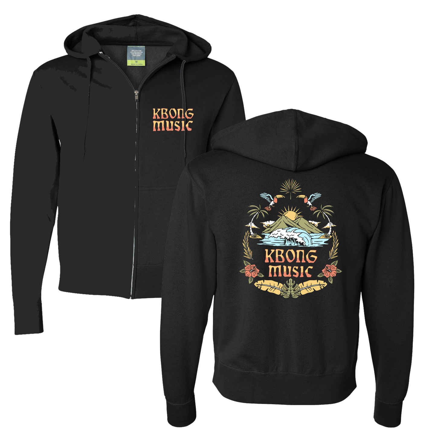 Island Wave Zip Hoodie (Black) [Large & XL Only] – KBong Shop