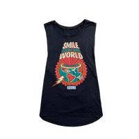 Women's Smile with the World Muscle Tank (Vintage Black)