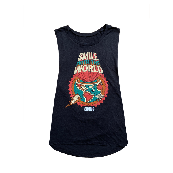 Women's Smile with the World Muscle Tank (Vintage Black)