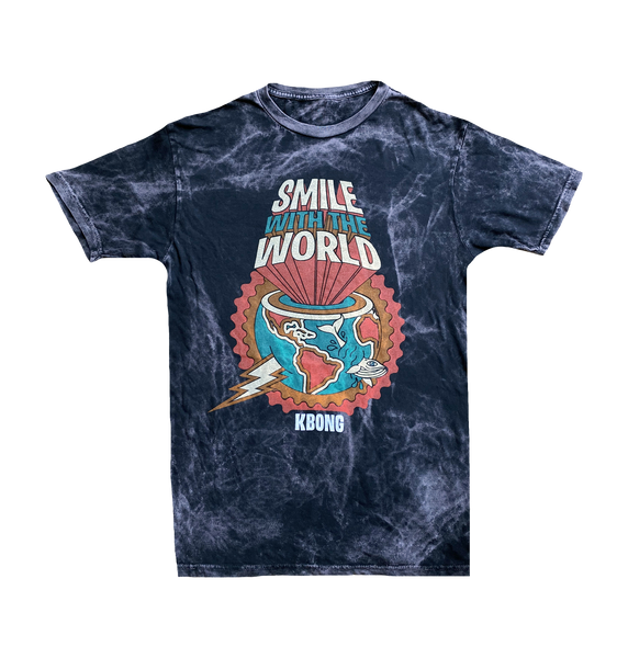 Smile With The World Tee (Black Acid Wash)